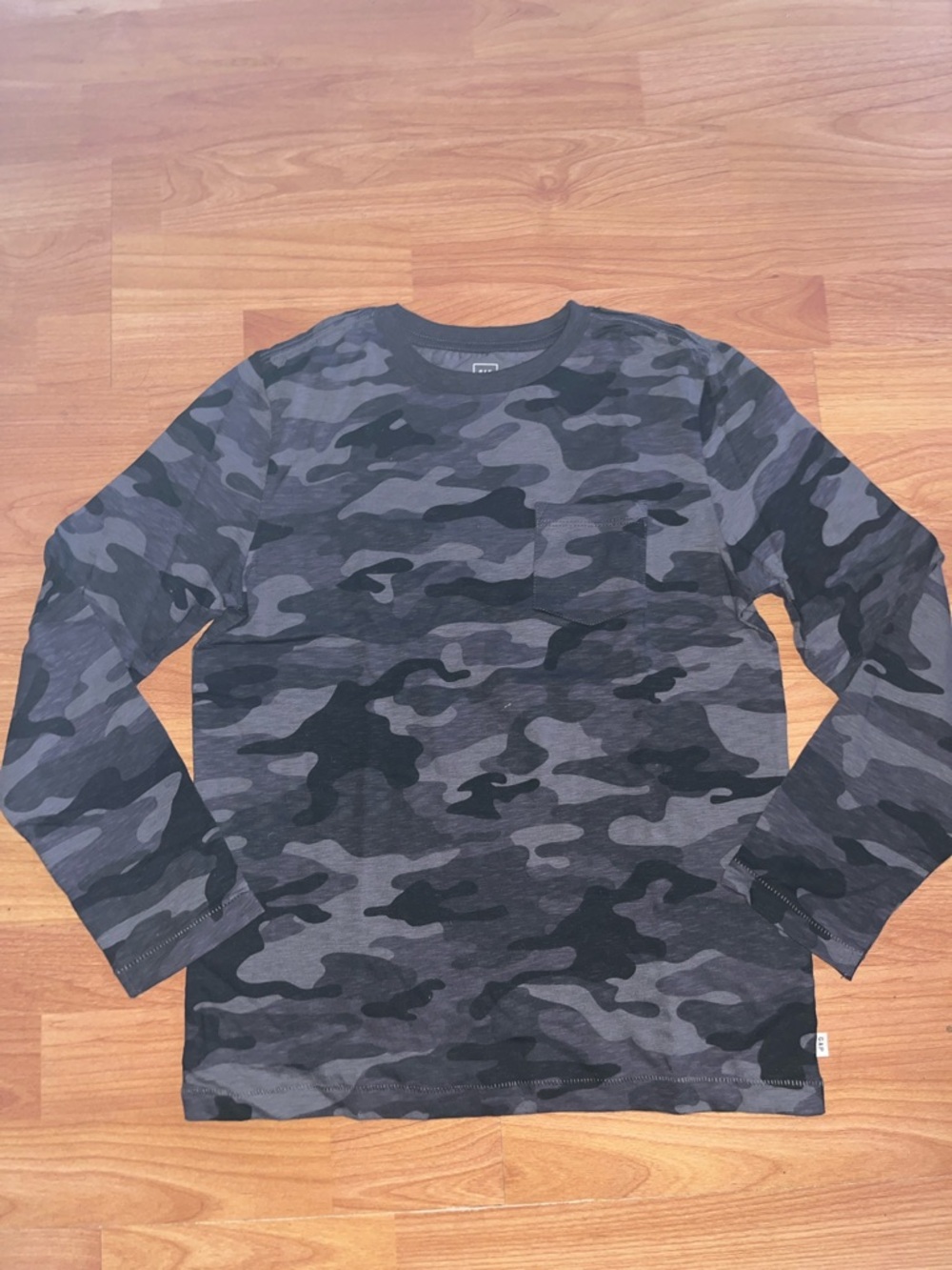 Boys Camo Long-Sleeve Shirt - Gray/Black